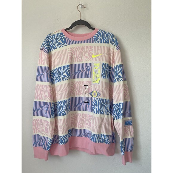 NIKE SPORTSWEAR CLUB FLEECE SWEATSHIRT COCONUT‎ MILK MENS TRIPPY SAFARI XL NWT - Picture 1 of 13